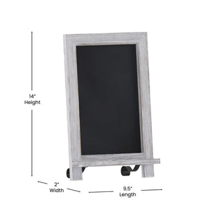 English Elm Canterbury Magnetic Chalkboard Sign with Scrolled Legs – Vintage Charm for Menu, Reminders & Events White Wash 9.5"W x 1.88"D x 14"H HFKHD-GDIS-CRE8-022315-GG