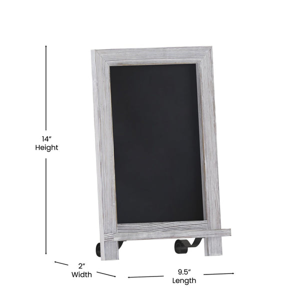English Elm Canterbury Magnetic Chalkboard Sign with Scrolled Legs – Vintage Charm for Menu, Reminders & Events White Wash 9.5"W x 1.88"D x 14"H HFKHD-GDIS-CRE8-022315-GG