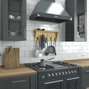 English Elm Daly Wall Mounted Solid Pine Wood Storage Rack with Upper Shelf and 5 Hooks for Organized Spaces Bamboo 24"W x 4.33"D x 10"H HFKHD-GDIS-CRE8-042315-GG