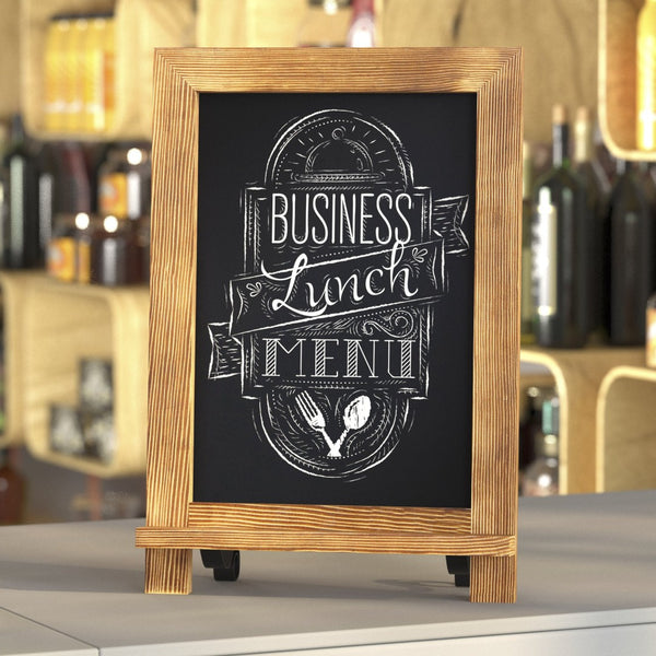 English Elm Canterbury Magnetic Chalkboard Sign with Scrolled Legs – Vintage Charm for Menu, Reminders & Events Torched Brown 9.5"W x 1.88"D x 14"H HFKHD-GDIS-CRE8-122315-GG