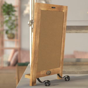 English Elm Canterbury Magnetic Chalkboard Sign with Scrolled Legs – Vintage Charm for Menu, Reminders & Events Torched Brown 9.5"W x 1.88"D x 14"H HFKHD-GDIS-CRE8-122315-GG