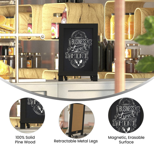 English Elm Canterbury Magnetic Chalkboard Sign with Scrolled Legs – Vintage Charm for Menu, Reminders & Events Black 9.5"W x 1.88"D x 14"H HFKHD-GDIS-CRE8-222315-GG