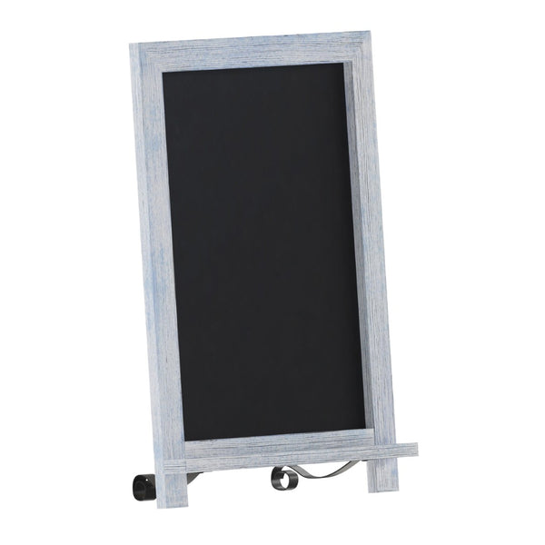 English Elm Canterbury Magnetic Chalkboard Sign with Scrolled Legs – Vintage Charm for Menu, Reminders & Events Rustic Blue 12"W x 1.88"D x 17"H HFKHD-GDIS-CRE8-422315-GG