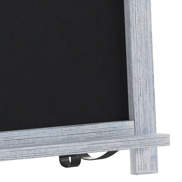 English Elm Canterbury Magnetic Chalkboard Sign with Scrolled Legs – Vintage Charm for Menu, Reminders & Events Rustic Blue 12"W x 1.88"D x 17"H HFKHD-GDIS-CRE8-422315-GG