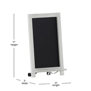 English Elm Canterbury Magnetic Chalkboard Sign with Scrolled Legs – Vintage Charm for Menu, Reminders & Events White Wash 12"W x 1.88"D x 17"H HFKHD-GDIS-CRE8-522315-GG