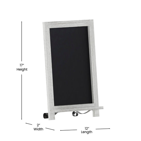 English Elm Canterbury Magnetic Chalkboard Sign with Scrolled Legs – Vintage Charm for Menu, Reminders & Events White Wash 12"W x 1.88"D x 17"H HFKHD-GDIS-CRE8-522315-GG