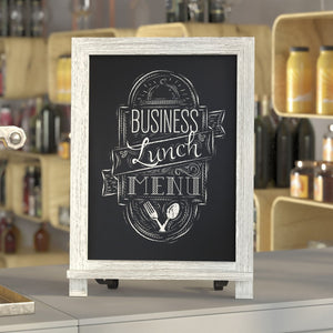 English Elm Canterbury Magnetic Chalkboard Sign with Scrolled Legs – Vintage Charm for Menu, Reminders & Events White Wash 12"W x 1.88"D x 17"H HFKHD-GDIS-CRE8-522315-GG