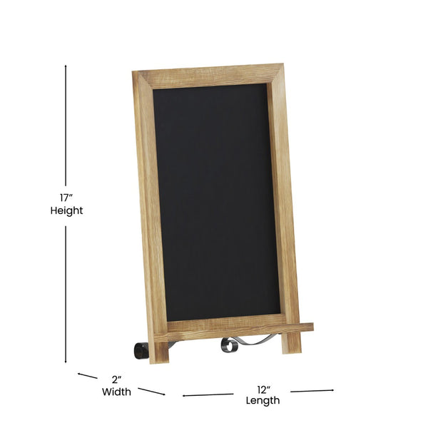 English Elm Canterbury Magnetic Chalkboard Sign with Scrolled Legs – Vintage Charm for Menu, Reminders & Events Torched Brown 12"W x 1.88"D x 17"H HFKHD-GDIS-CRE8-622315-GG