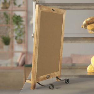 English Elm Canterbury Magnetic Chalkboard Sign with Scrolled Legs – Vintage Charm for Menu, Reminders & Events Torched Brown 12"W x 1.88"D x 17"H HFKHD-GDIS-CRE8-622315-GG