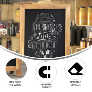 English Elm Canterbury Magnetic Chalkboard Sign with Scrolled Legs – Vintage Charm for Menu, Reminders & Events Torched Brown 12"W x 1.88"D x 17"H HFKHD-GDIS-CRE8-622315-GG