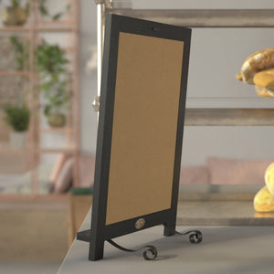English Elm Canterbury Magnetic Chalkboard Sign with Scrolled Legs – Vintage Charm for Menu, Reminders & Events Black 12"W x 1.88"D x 17"H HFKHD-GDIS-CRE8-722315-GG