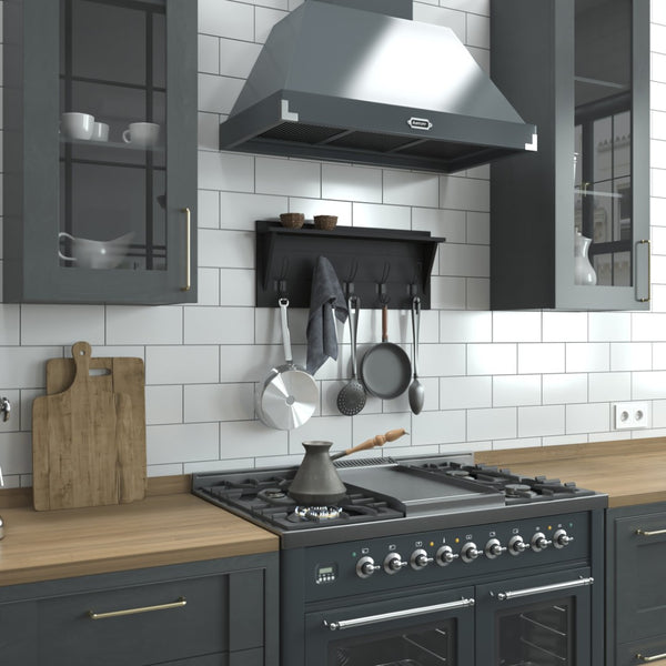 English Elm Daly Wall Mounted Solid Pine Wood Storage Rack with Upper Shelf and 5 Hooks for Organized Spaces Black 24"W x 4.33"D x 10"H HFKHD-GDIS-CRE8-932315-GG