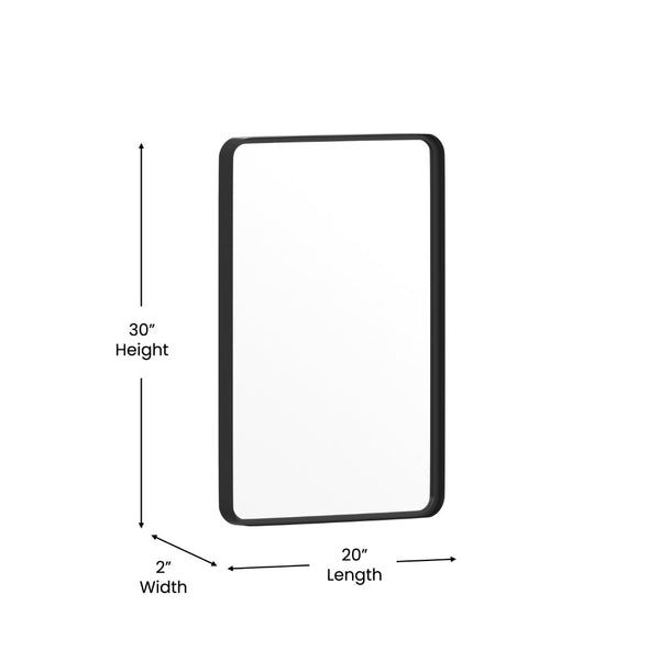 English Elm Janinne Decorative Wall Mirror - Modern Minimalist Design, Versatile Mounting for Any Space Decor Black 20"W x 30"L HFMHD-GDI-CRE8-212315-GG