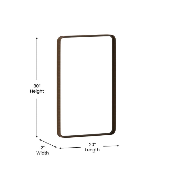 English Elm Janinne Decorative Wall Mirror - Modern Minimalist Design, Versatile Mounting for Any Space Decor Brushed Bronze 20"W x 30"L HFMHD-GDI-CRE8-312315-GG