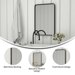 English Elm Janinne Decorative Wall Mirror - Modern Minimalist Design, Versatile Mounting for Any Space Decor Brushed Bronze 20"W x 30"L HFMHD-GDI-CRE8-312315-GG