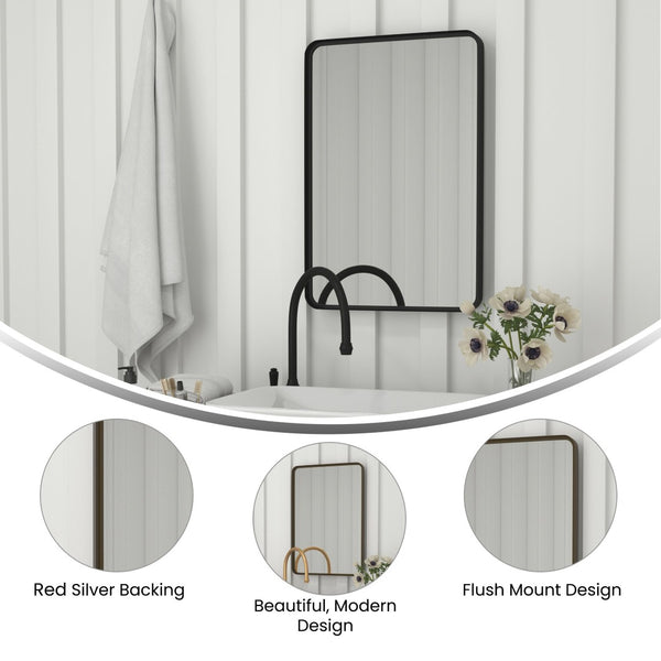 English Elm Janinne Decorative Wall Mirror - Modern Minimalist Design, Versatile Mounting for Any Space Decor Brushed Bronze 20"W x 30"L HFMHD-GDI-CRE8-312315-GG