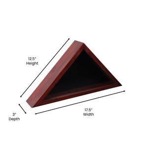 English Elm Sheehan Solid Wood Memorial Flag Display Case - Elegant Shadowbox for American Veteran Flag Protection Mahogany 17.5"W x 3"D x 12.5"H HFMHD-GDIS-CRE8-254315-GG