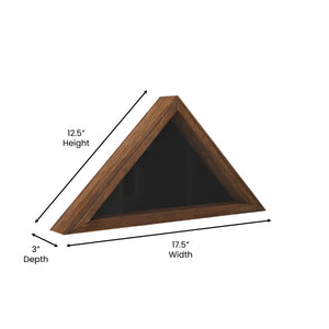 English Elm Sheehan Solid Wood Memorial Flag Display Case - Elegant Shadowbox for American Veteran Flag Protection Rustic Brown 17.5"W x 3"D x 12.5"H HFMHD-GDIS-CRE8-602315-GG