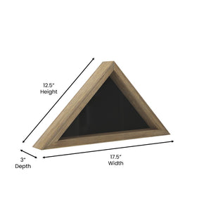 English Elm Sheehan Solid Wood Memorial Flag Display Case - Elegant Shadowbox for American Veteran Flag Protection Weathered Brown Wood 17.5"W x 3"D x 12.5"H HFMHD-GDIS-CRE8-702315-GG