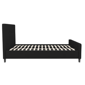 English Elm Tribeca Full Size Tufted Upholstered Platform Bed for Modern Bedrooms with Sturdy Slat Support Black In Stock. Usually ships in 24 - 48 business hours HG-22-GG