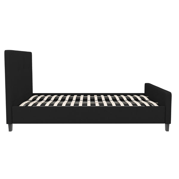 English Elm Tribeca Full Size Tufted Upholstered Platform Bed for Modern Bedrooms with Sturdy Slat Support Black In Stock. Usually ships in 24 - 48 business hours HG-22-GG