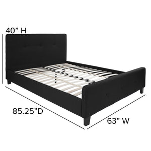 English Elm Tribeca Full Size Tufted Upholstered Platform Bed for Modern Bedrooms with Sturdy Slat Support Black In Stock. Usually ships in 24 - 48 business hours HG-23-GG