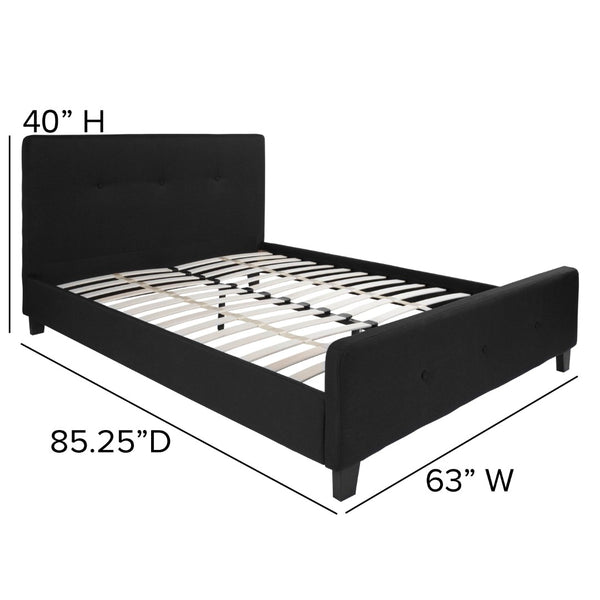 English Elm Tribeca Full Size Tufted Upholstered Platform Bed for Modern Bedrooms with Sturdy Slat Support Black In Stock. Usually ships in 24 - 48 business hours HG-23-GG