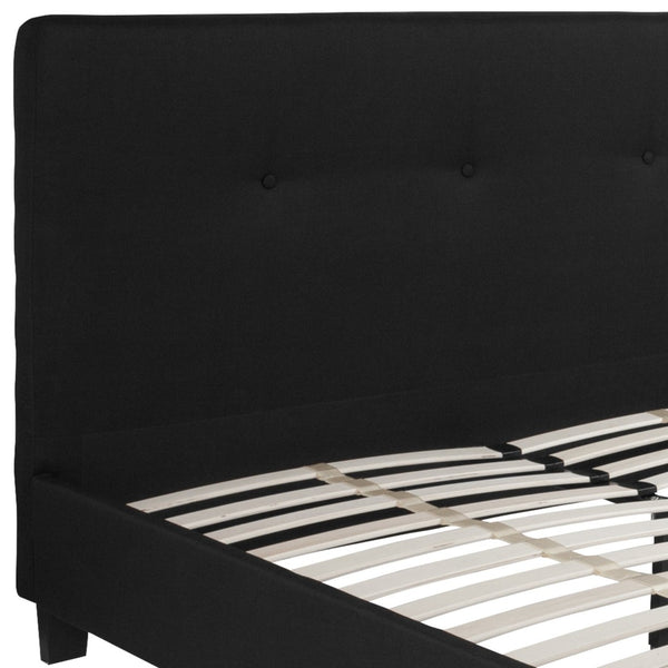 English Elm Tribeca Full Size Tufted Upholstered Platform Bed for Modern Bedrooms with Sturdy Slat Support Black In Stock. Usually ships in 24 - 48 business hours HG-23-GG