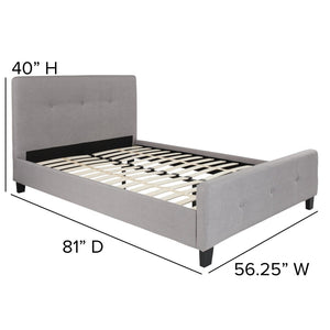 English Elm Tribeca Full Size Tufted Upholstered Platform Bed for Modern Bedrooms with Sturdy Slat Support Light Gray In Stock. Usually ships in 24 - 48 business hours HG-26-GG