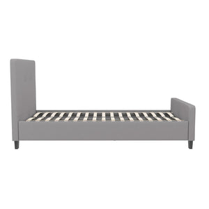 English Elm Tribeca Full Size Tufted Upholstered Platform Bed for Modern Bedrooms with Sturdy Slat Support Light Gray In Stock. Usually ships in 24 - 48 business hours HG-26-GG