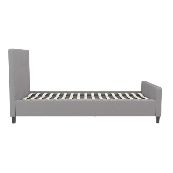 English Elm Tribeca Full Size Tufted Upholstered Platform Bed for Modern Bedrooms with Sturdy Slat Support Light Gray In Stock. Usually ships in 24 - 48 business hours HG-26-GG