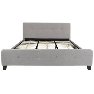 English Elm Tribeca Full Size Tufted Upholstered Platform Bed for Modern Bedrooms with Sturdy Slat Support Light Gray In Stock. Usually ships in 24 - 48 business hours HG-28-GG