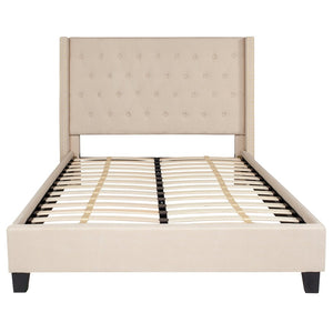 English Elm Riverdale Elegant Tufted Upholstered Platform Bed - Stylish Modern Design for Ultimate Comfort Beige In Stock. Usually ships in 24 - 48 business hours HG-34-GG