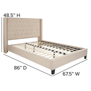 English Elm Riverdale Elegant Tufted Upholstered Platform Bed - Stylish Modern Design for Ultimate Comfort Beige In Stock. Usually ships in 24 - 48 business hours HG-35-GG
