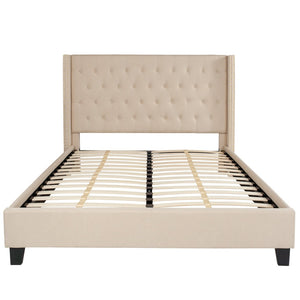 English Elm Riverdale Elegant Tufted Upholstered Platform Bed - Stylish Modern Design for Ultimate Comfort Beige In Stock. Usually ships in 24 - 48 business hours HG-35-GG
