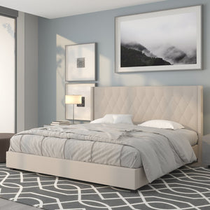 English Elm Riverdale Elegant Tufted Upholstered Platform Bed - Stylish Modern Design for Ultimate Comfort Beige In Stock. Usually ships in 24 - 48 business hours HG-36-GG