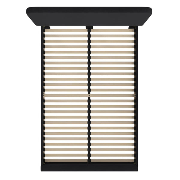 English Elm Addison Upholstered Platform Bed with Rounded Headboard - Modern Design, Easy Assembly, No Box Spring Needed Charcoal Full HG-3WPB21-F02-F-BK-GG