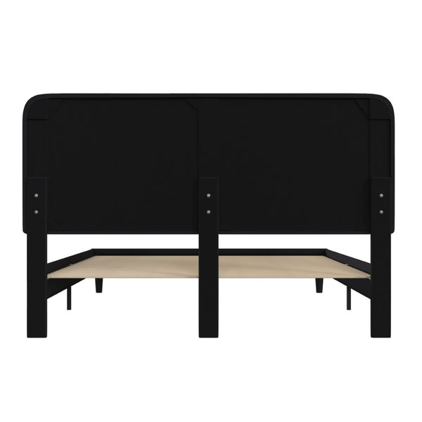 English Elm Addison Upholstered Platform Bed with Rounded Headboard - Modern Design, Easy Assembly, No Box Spring Needed Charcoal King HG-3WPB21-K04-K-BK-GG