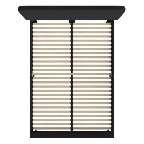 English Elm Addison Upholstered Platform Bed with Rounded Headboard - Modern Design, Easy Assembly, No Box Spring Needed Charcoal Queen HG-3WPB21-Q03-Q-BK-GG