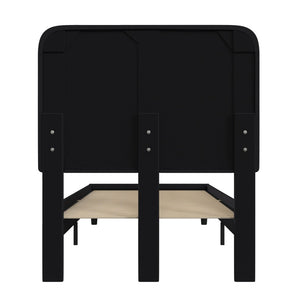 English Elm Addison Upholstered Platform Bed with Rounded Headboard - Modern Design, Easy Assembly, No Box Spring Needed Charcoal Twin HG-3WPB21-T01-T-BK-GG