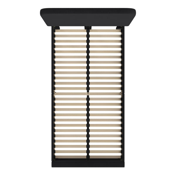 English Elm Addison Upholstered Platform Bed with Rounded Headboard - Modern Design, Easy Assembly, No Box Spring Needed Charcoal Twin HG-3WPB21-T01-T-BK-GG