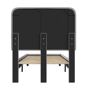 English Elm Addison Upholstered Platform Bed with Rounded Headboard - Modern Design, Easy Assembly, No Box Spring Needed Light Grey Twin HG-3WPB21-T01-T-GY-GG