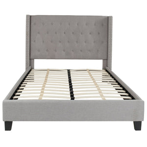 English Elm Riverdale Elegant Tufted Upholstered Platform Bed - Stylish Modern Design for Ultimate Comfort Light Gray In Stock. Usually ships in 24 - 48 business hours HG-42-GG