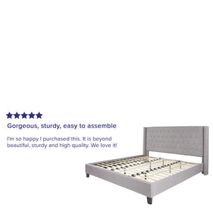 English Elm Riverdale Elegant Tufted Upholstered Platform Bed - Stylish Modern Design for Ultimate Comfort Light Gray In Stock. Usually ships in 24 - 48 business hours HG-44-GG
