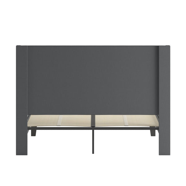 English Elm Riverdale Elegant Tufted Upholstered Platform Bed - Stylish Modern Design for Ultimate Comfort Dark Gray HG-47-GG