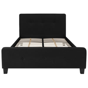 English Elm Tribeca Full Size Tufted Upholstered Platform Bed with CertiPUR-US Certified Pocket Spring Mattress Black HG-BM10-22-GG