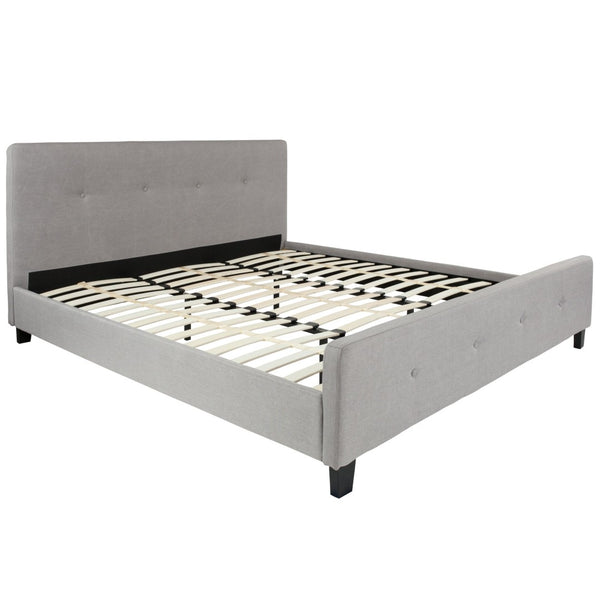 English Elm Tribeca Full Size Tufted Upholstered Platform Bed with CertiPUR-US Certified Pocket Spring Mattress Light Gray In Stock. Usually ships in 24 - 48 business hours HG-BM10-28-GG