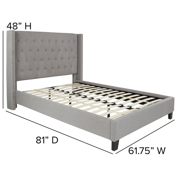 English Elm Riverdale Full Size Tufted Upholstered Platform Bed with 10" Pocket Spring Mattress for Cozy Comfort Light Gray In Stock. Usually ships in 24 - 48 business hours HG-BM10-42-GG