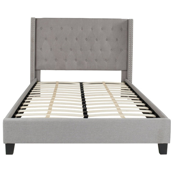 English Elm Riverdale Full Size Tufted Upholstered Platform Bed with 10" Pocket Spring Mattress for Cozy Comfort Light Gray In Stock. Usually ships in 24 - 48 business hours HG-BM10-42-GG