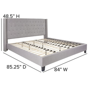 English Elm Riverdale Full Size Tufted Upholstered Platform Bed with 10" Pocket Spring Mattress for Cozy Comfort Light Gray In Stock. Usually ships in 24 - 48 business hours HG-BM10-44-GG